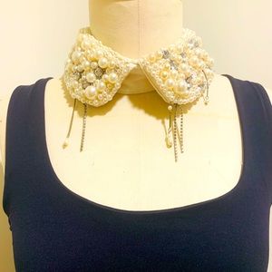 Embroidered Pearl Collar from Zara